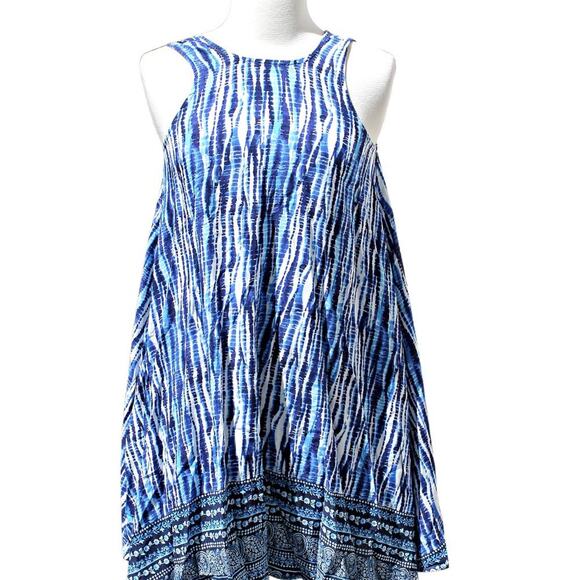 beach lunch lounge Blue Swim Cover Up Beach Dress w Pockets Size XS - Picture 1 of 9